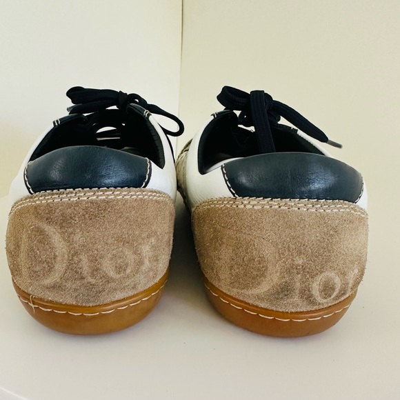 DIOR white/blue leather and beige suede sneakers in 37 size - Picture 3 of 7
